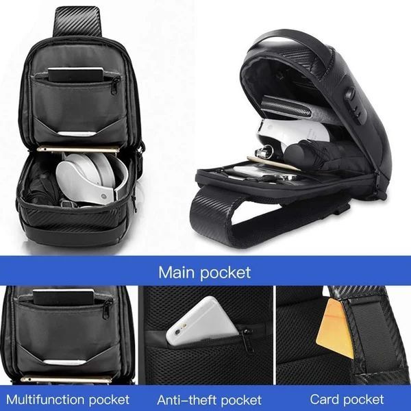New Carbon Fiber Streamline Anti-Theft Sling Bag - Image 10